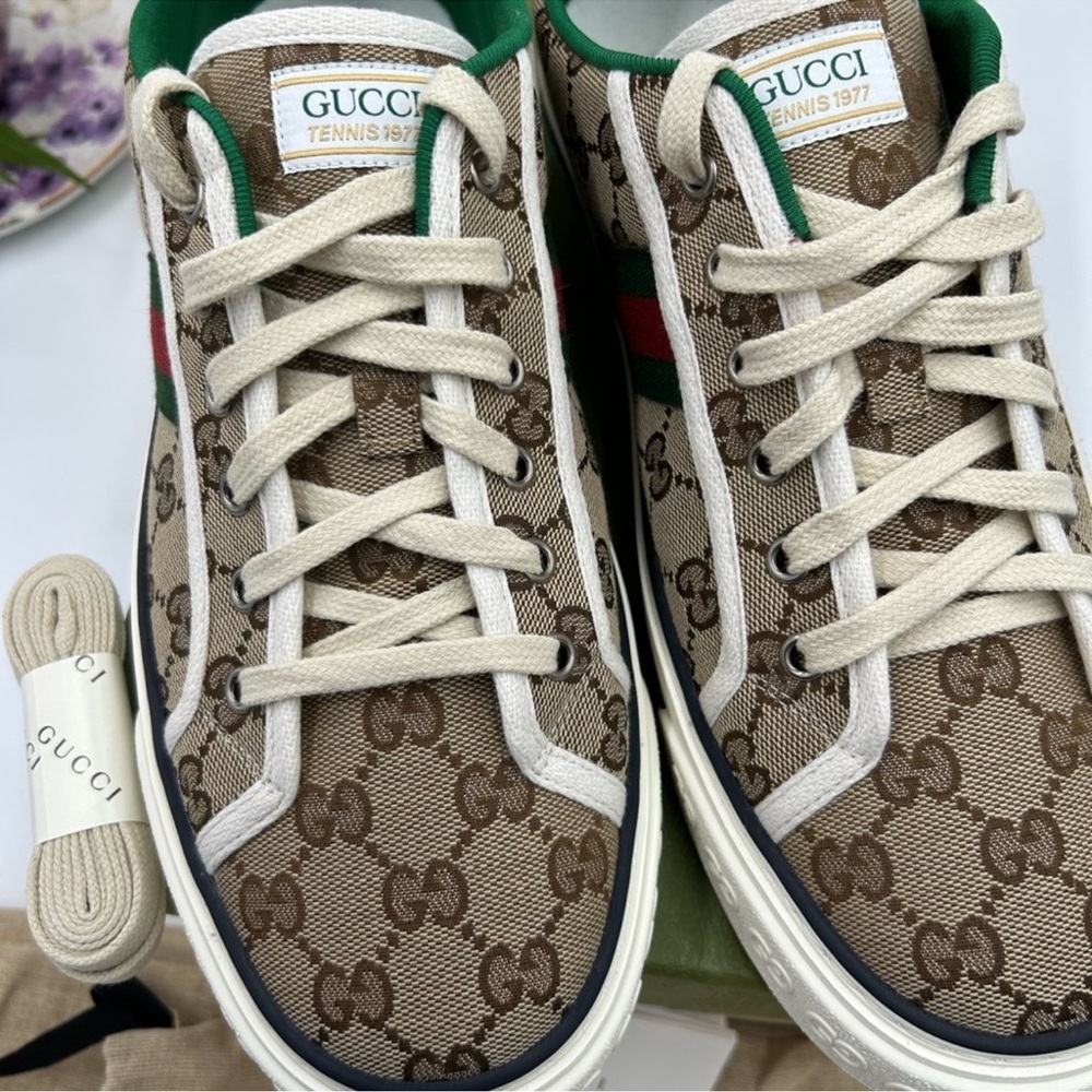 Men’s Gucci tennis 1977 low top sneakers size 11 fits 11.5 US made in Italy - Picture 4 of 9